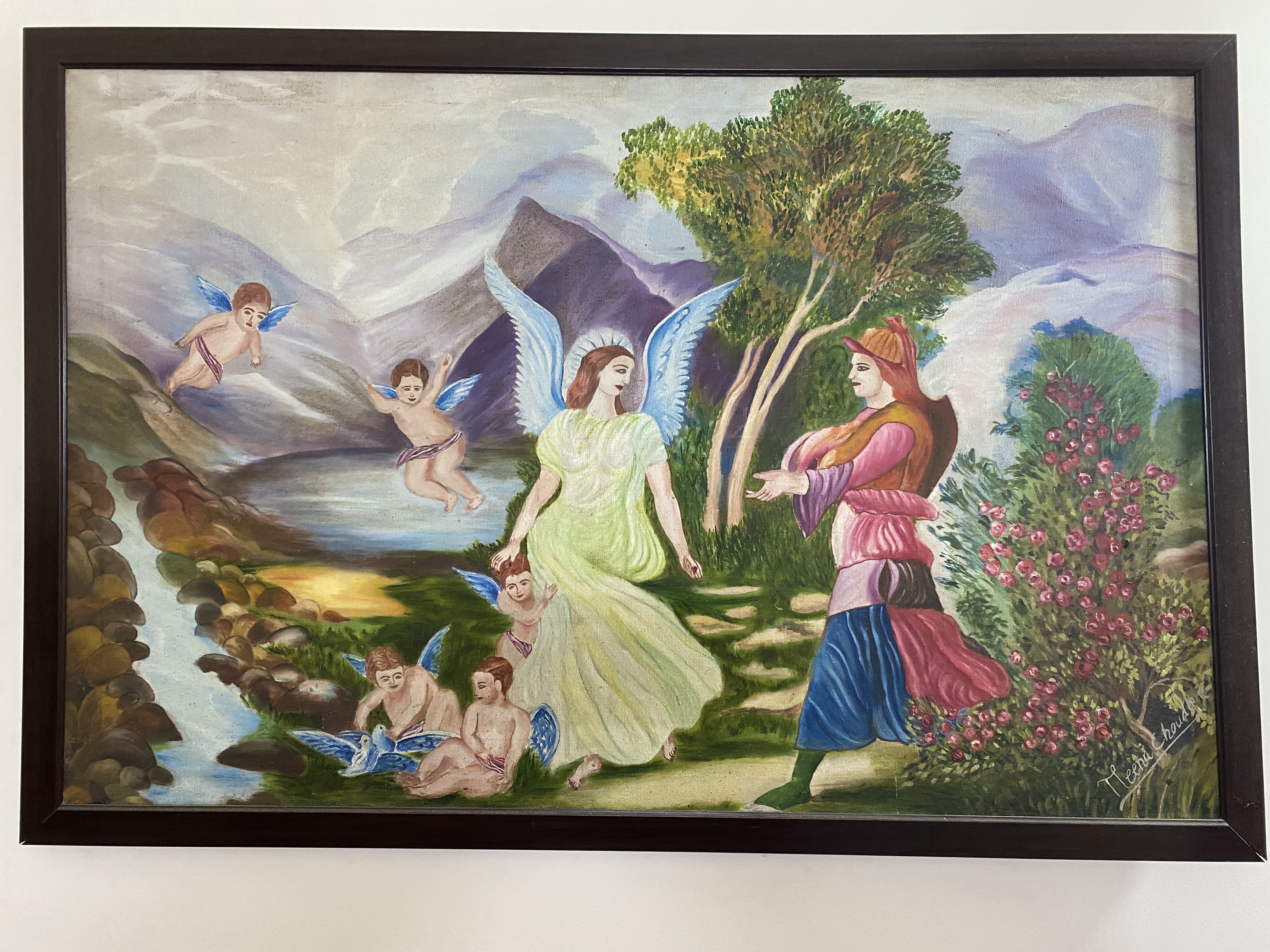 Enchanted Garden – Original Vintage Mythological Fantasy Painting