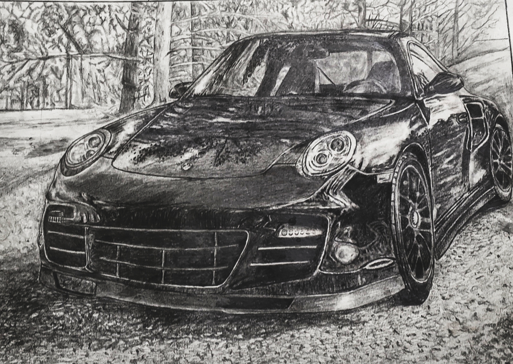 Timeless Speed – Porsche | Original Pencil Drawing